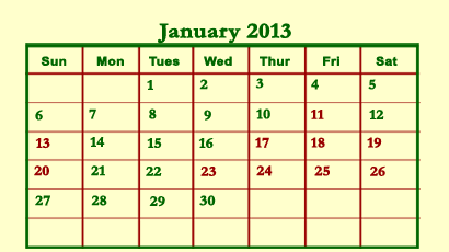 show calendar